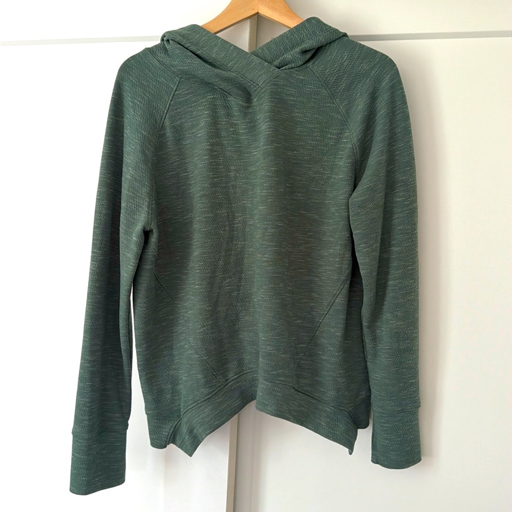 PrAna Sunrise Yoga jogger sweater green pullover hoodie M athletic comfy cozy